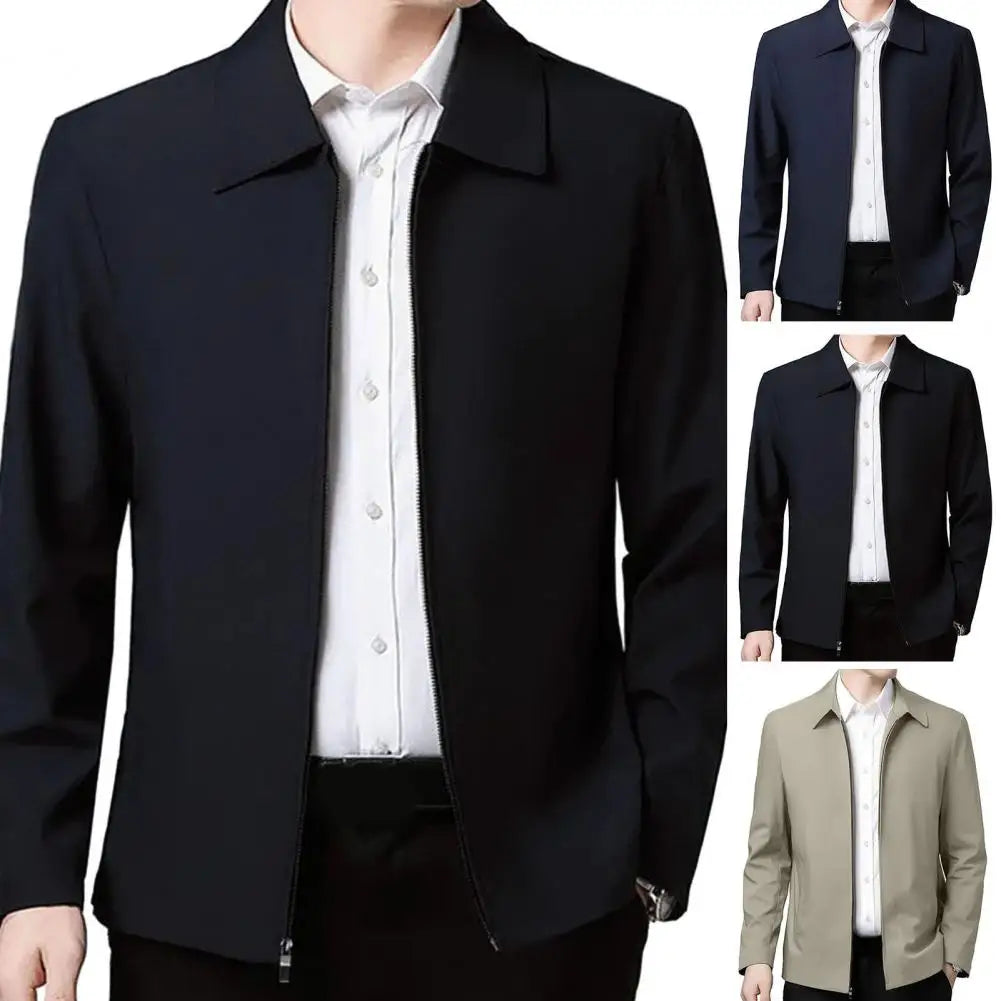 Business Jacket with Zipper Closure