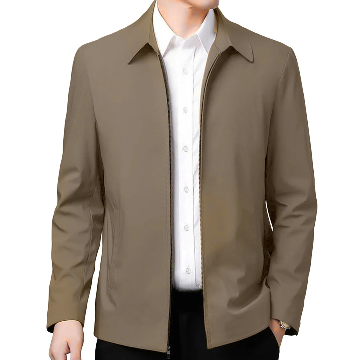 Business Jacket with Zipper Closure