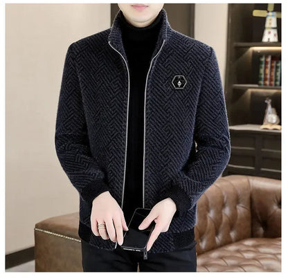 Fleece-Lined Thickened Cropped Woolen Overcoat