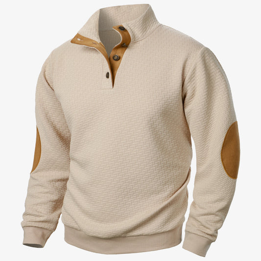 Jacquard stand collar long sleeve