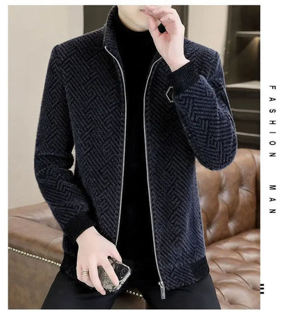 Fleece-Lined Thickened Cropped Woolen Overcoat