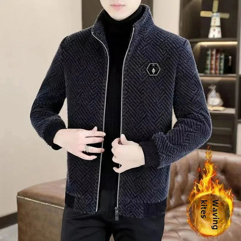 Fleece-Lined Thickened Cropped Woolen Overcoat